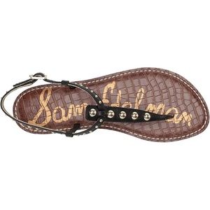 Sam Edelman Gigi Sandals Black Gold Studded Sz 9
